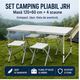 Set masă camping pliabilă cu 4 scaune jrh aluminiu ușor, reglabil pe înălțime, portabil pentru picnic, grătar, excursii, pescuit 120×60 cm
