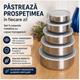 Set 5 Caserole Metalice cu Capac Transparent - Depozitare Alimentara Profesionala