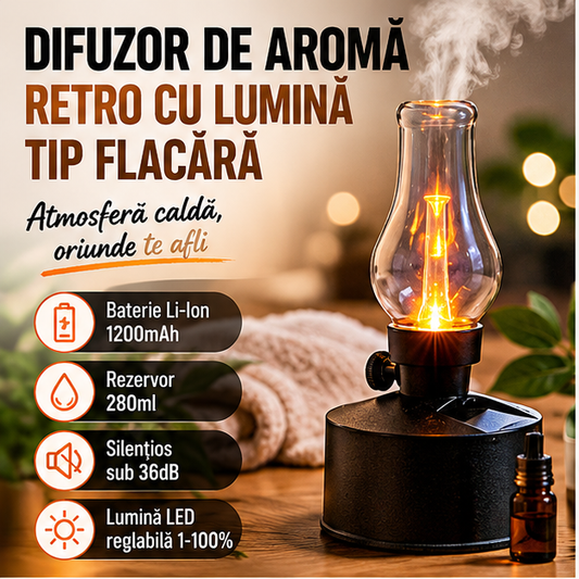 Difuzor de Aromă tip Lampă LED Solară - Decorativ și Funcțional