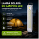 Lampa solara camping, cu suport, incarcare USB
