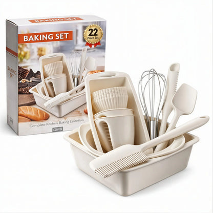 Set copt silicon profesional 22 piese, tavi si ustensile non stick, rezistent -40 grade C, 230 grade C