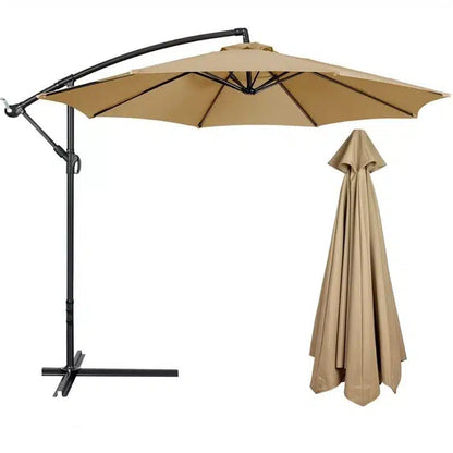 Umbrelă de Grădină 3m, Reglabilă, Suport Inclus Maro