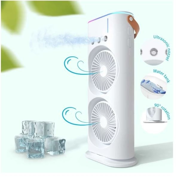 Ventilator dublu, cu iluminare RGB, racire 16 grade Celsius