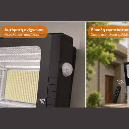 Proiector cu Panou Solar Separat 200W