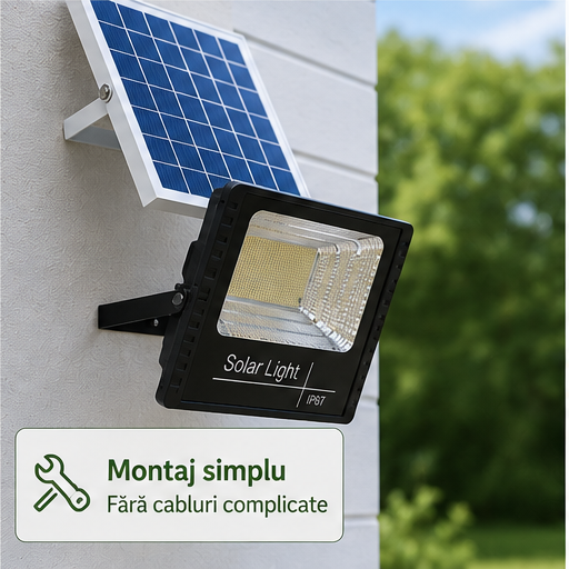 Proiector cu Panou Solar Separat 200W