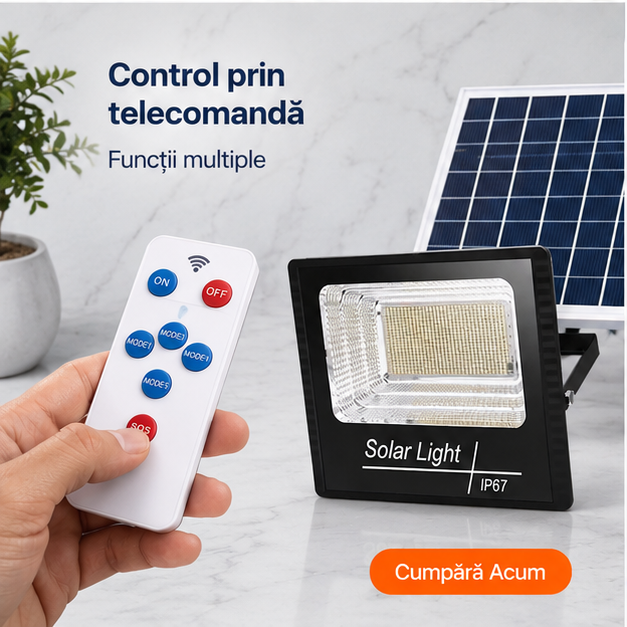 Proiector cu Panou Solar Separat 200W
