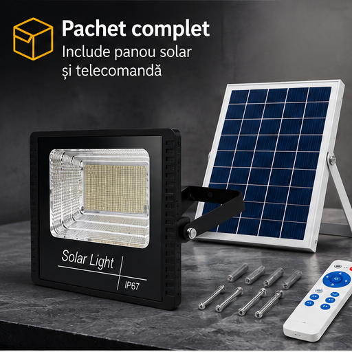 Proiector cu Panou Solar Separat 200W