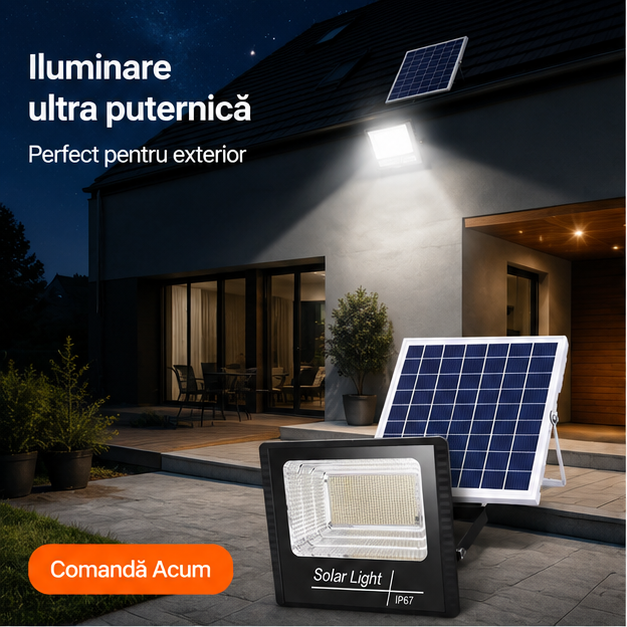 Proiector cu Panou Solar Separat 200W