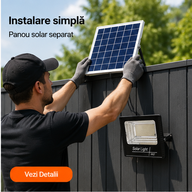 Proiector cu Panou Solar Separat 200W
